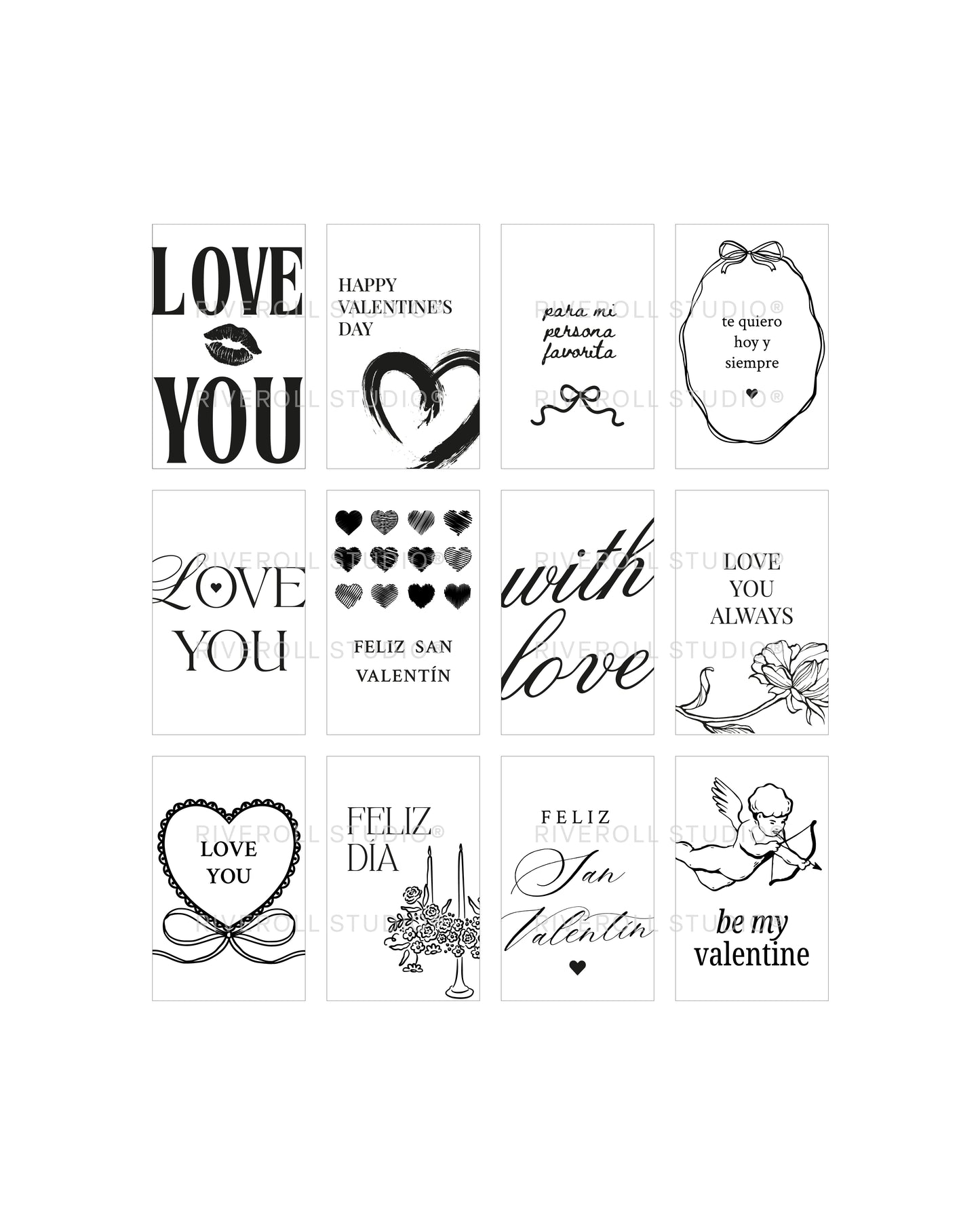 Diseños para Foil: Tarjetas de San Valentín
